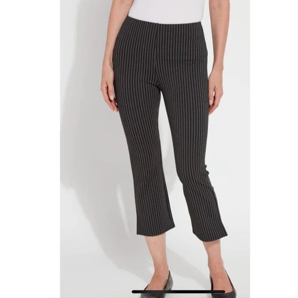 Lysse New York Women's Pinstripe blue boot Leg corp Pants legging sliming Medium